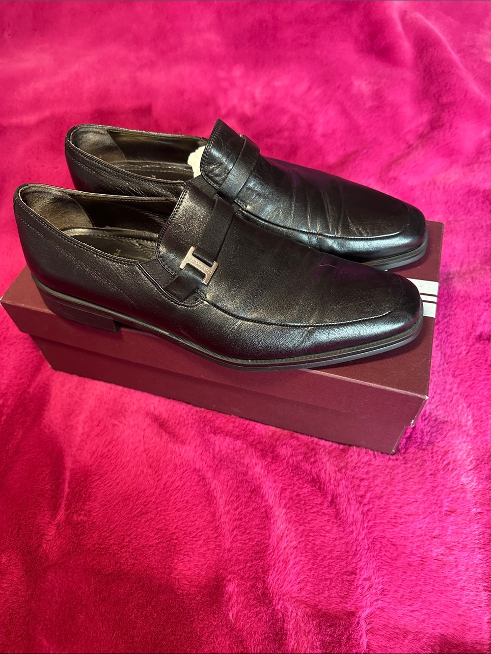 Bruno Magli Pivetto Black Leather Dress Loafer